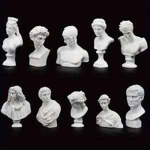 Mini Figure Statue Set, Resin Plaster Figurines, Small Sketch Head Models, Desktop Decorations, Gifts & Craft Supplies