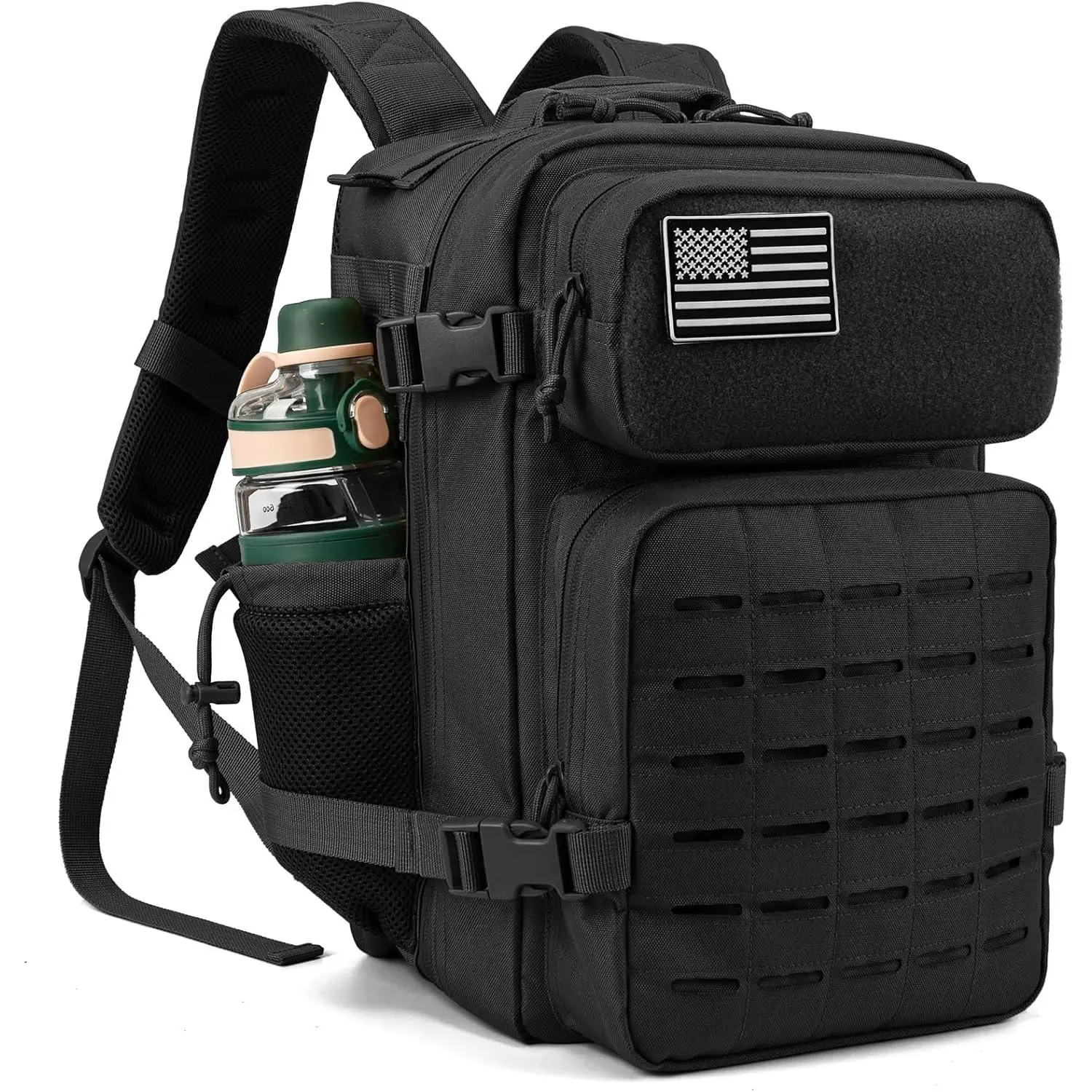 25L Military Tactical Backpack For Men Molle Daypack 3 Day Bug Out Bag Hiking Rucksack With Bottle Holder