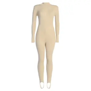 Beige Minna Mock Neck Jumpsuit