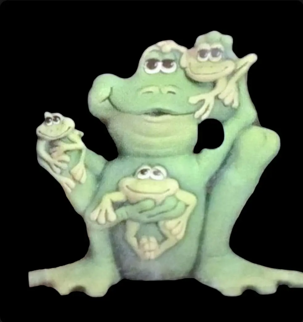 Unpainted Frog W/ Baby Frogs Animal Ceramic Bisque