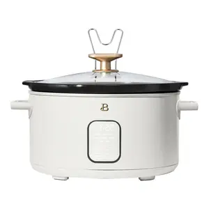 Beautiful 4Qt Slow Cooker with Touch-Activated Display, White Icing by Drew Barrymore