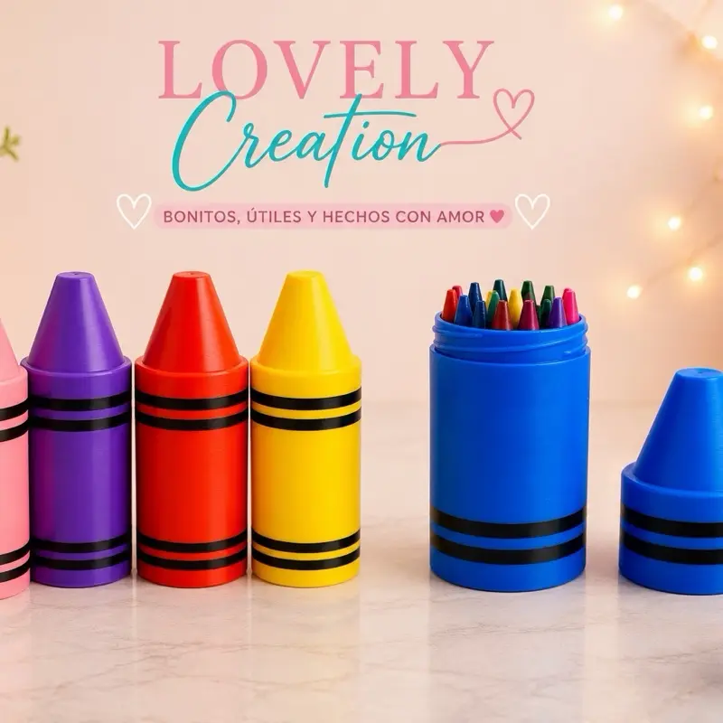 3D-Printed Giant Crayon Organizer with Lid