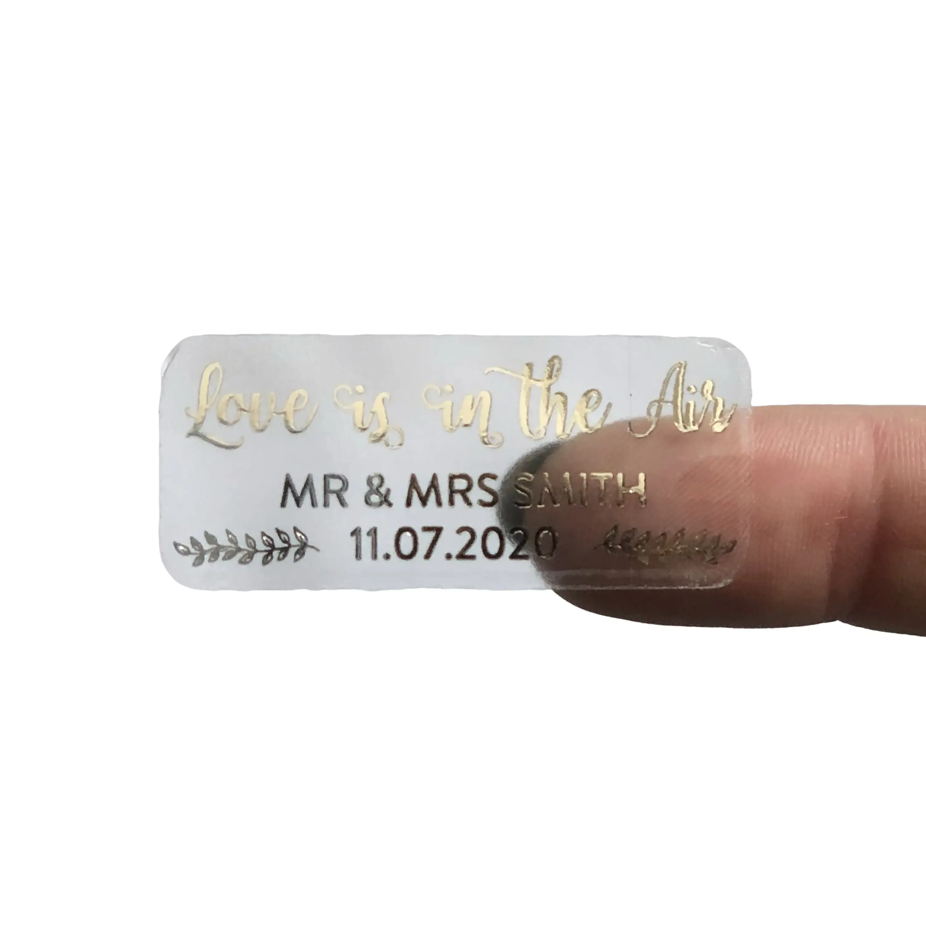 Foil Wedding Favor Bubble Labels - Rose Gold, Gold, Silver or Black