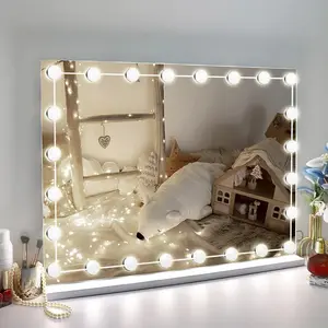 LED Vanity Lights for Mirror, Hollywood Style with 12 Dimmable Bulbs, Adjustable Color & Brightness, USB Cable, Stick-On for Makeup Table