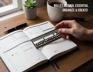 Metal Stencil Bookmark for Bullet Journals, Bookmark