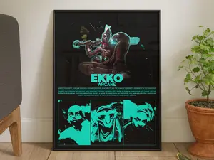 (Poster) Arcane  Ekko Fhd  Wall Decor Wall Hangings, Jinx Vi Caitlyn,  League of Legends Poster