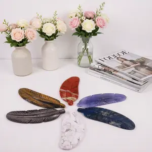 Natural Crystal Feather Slab, Spiritual Protection & Chakra Healing Decor for Altar Jewelry Storage, Ideal Gift for Crystal Enthusiasts