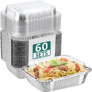 Disposable aluminum foil baking pans, 60-piece set | Baking bread & outdoor BBQ grilling | For home kitchens and outdoor use