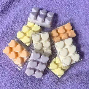 Cute Heart Shaped Scented Wax Melts Clamshells