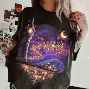 Youth & Adult Rapunzeeeel Princess and Flynn Rider Lanterns Inspired Shirt, Retro Tangled Kingdom of Corona Graphic Tee, Lost Princess Vintage Fan Gift Unisex