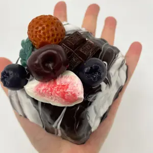 fig black & white chocolate cake squishy toy