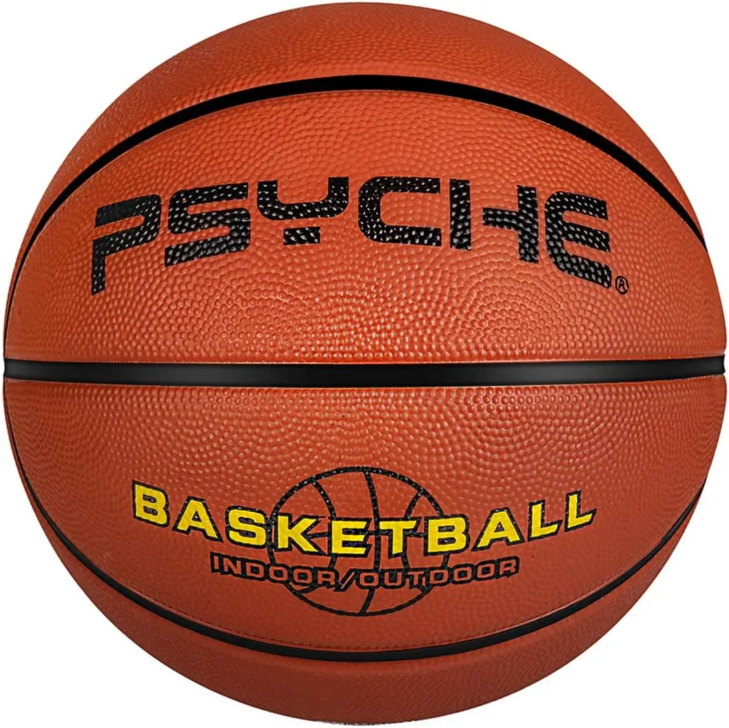 PSYCHE Basketball 27.5" With Free Needle and Pump, Original Classic Rubber Indoor Outdoor Sports Ball