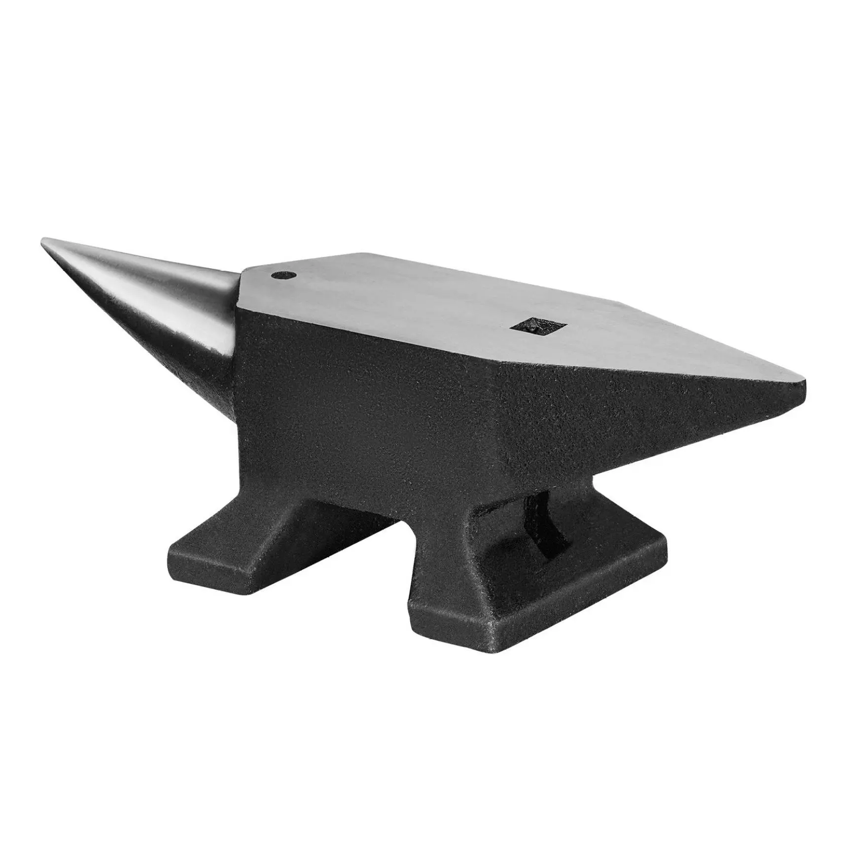 Single Horn Anvil 22Lbs - Cast Steel Blacksmith Anvil, Round Horn Forge Tool, Metal Shaping, Stable Base, with Holes for Bending & Fitting 22 lbs