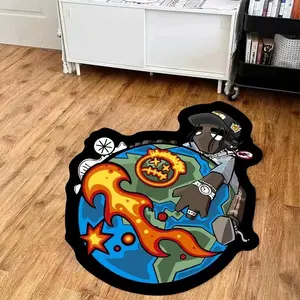 Pirate-Themed Area Rug with Skull and Cross Design, Soft Irregular Carpet for Living Room and Bedroom Decor, Unique Home Accessories, Halloween
