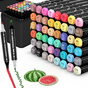 Markers, 48 Colors Dual Tip Art Markers, Drawing, Coloring Marker for Sketching Adult Coloring