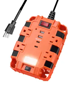 SURAIELEC Magnetic Power Strip, 1080J Surge Protector, 4 Outlets, 2 USB-A & 2 USB-C, 6 Ft Cord, Dual Magnets & 4 Mounting Holes, ETL Listed