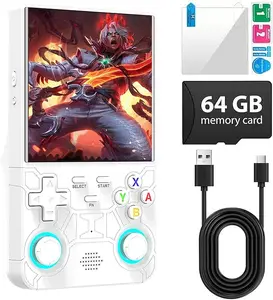 R36 Ultra Retro Video Handheld Game Console Linux System 4.0 in IPS Screen Built in 3000mAH Battery 32G+64G TF Card Preinstalled Gamess