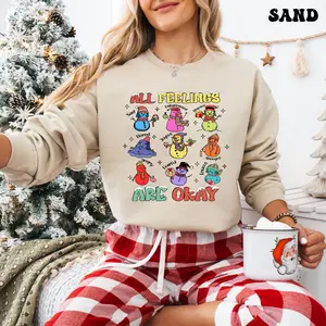 All Feelings Are Okay Inside Out Xmas Sweatshirt, Joy Anxiety Anger Sadness Ennui Inside Out Shirt, Emotion Inside Out Christmas Outfit, Christmas Gifts for Fans C7