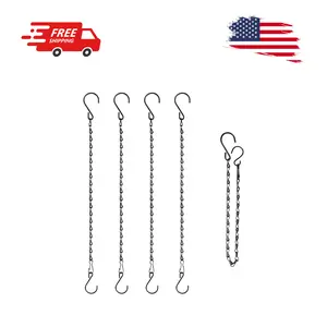 20 Inch Chain for Hanging Plants with Hooks (5 PCS)