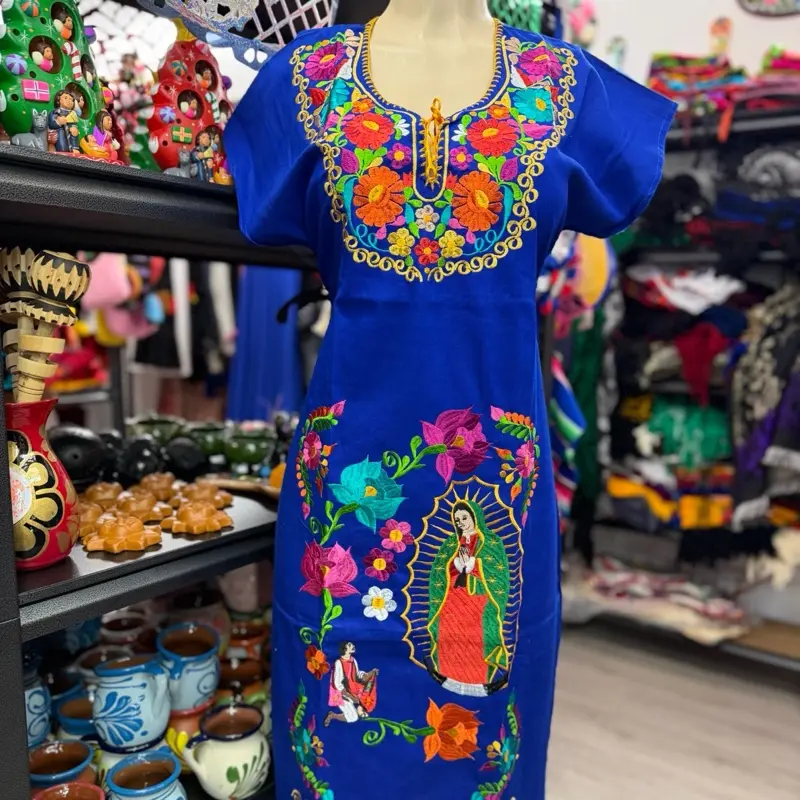 Virgen Maria Amazing Tradicional Mexican Dress Casual Comfort