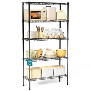 Storage Shelf Unit, Metal Wire Shelving Rack ,Adjustable Layer Height,for Kitchen Garage Living Room