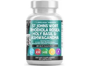 Clean Nutraceuticals St John's Wort, Rhodiola Rosea, Holy Basil, Ashwagandha & Women & Men's More for Mood Support Supplement Capsules – Positeava Clean Nutraceuticals St John's Wort, Rhodiola Rosea, Holy Basil, Ashwagandha & Women & Men's More for Mood Support Supplement Capsules – Positeava
