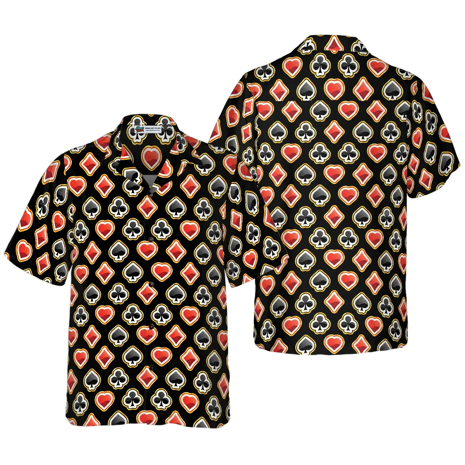 Casino Poker Hawaiian Shirt For Men, Best Playing Card Black Aloha Shirts Men Women Beach Wear Short Sleeve Hawaii Shirt Summer Beach Shirts