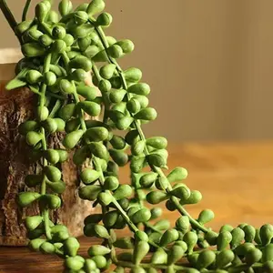 4-Pack Artificial Hanging Plants, Pearl Bead Succulent Wall Background Decor, Indoor Home Garden Outdoor Decoration, Indoor Outdoor Decorative