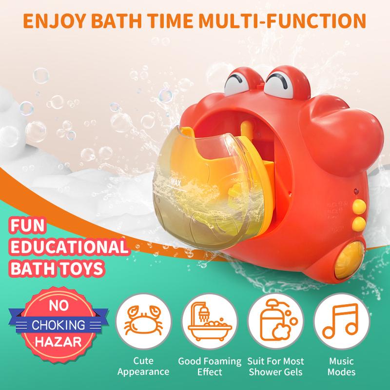 New crab-themed children's bath toy, bathtub shower head, summer outdoor water play toy, with suction cup, cute shower toy