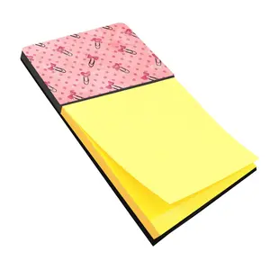 Watercolor Paper Clips and Polkadots Pink Sticky Note Holder BB7543SN