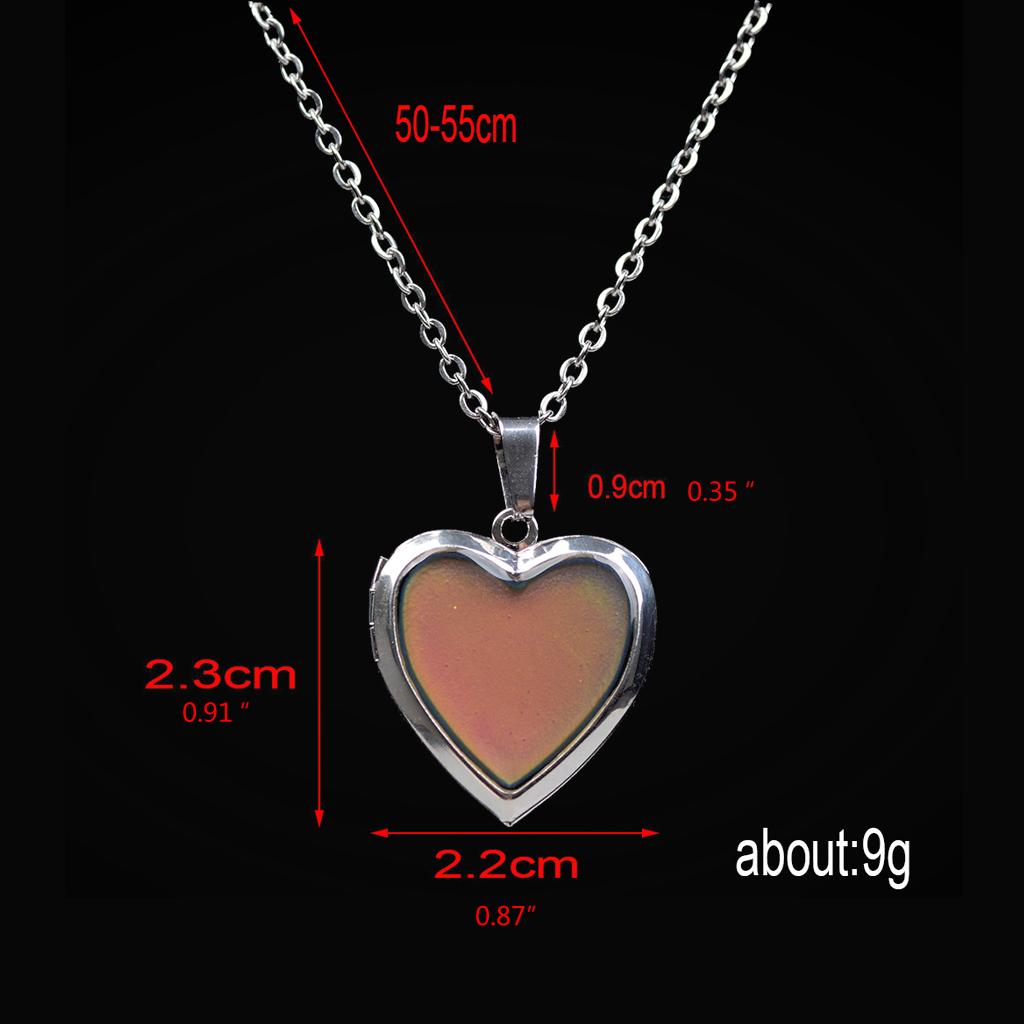 Chinese Style Love Photo Box Necklace Warm Mood Color Changing Jewelry Chinese Style Love Photo Box Necklace Warm Mood Color Changing Jewelry