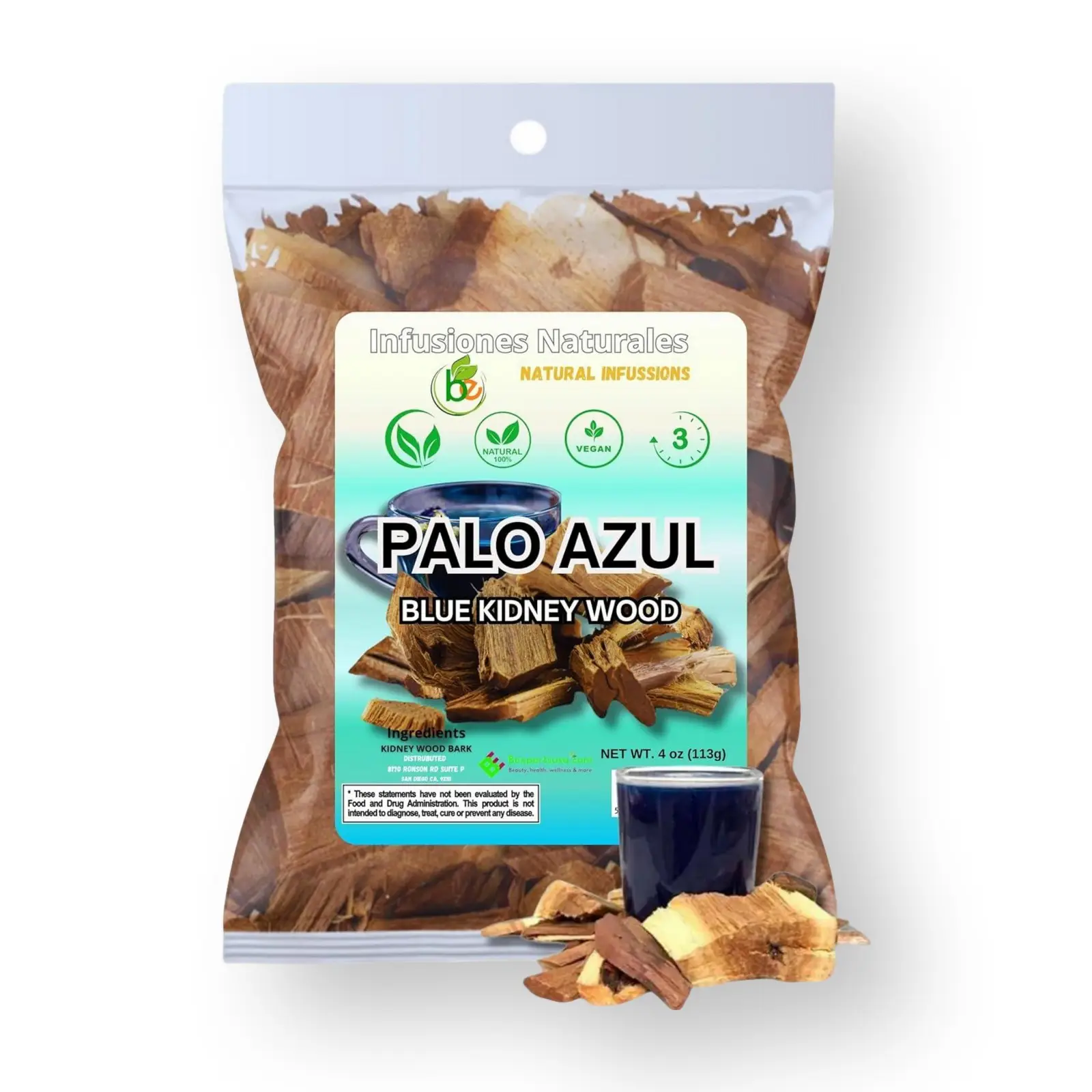 VIRAL Palo Azul 4oz (141.g) Herbal Tea | Kidneywood (Blue Stick) Te Herbal | Makes 40+ Cups | Wildcrafted Kidney Wood Tea | All Natural Tea, non-GMO.
