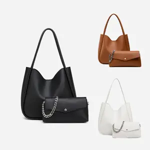 NewBella  Diana 2 PCS Set Shoulder Bags,PU leather,Daily,Magnetic Casual Compact Chain Wallet dealsforyoudays,FallFreshness