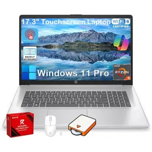 HP 17 Touchscreen Laptop Computer, 17.3" HD+ AntiGlare Display, Backlit Keyboard, Win11 Pro, AMD Ryzen 5 7430U, for Business & Student, Fast Charge, AI Copilot, w/Accessories