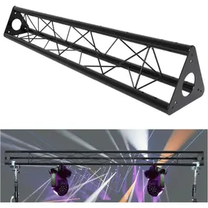 5ft Triangle Truss Lighting for DJ Booth Lighting System Stand and Live Stream, Mobile Steel Lighting Triangle Bolted Truss, Black