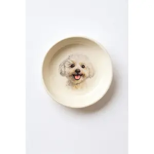 Bichon Frise Ring Dish – Ready to Ship Dog Jewelry Dish, Hand Painted Ceramic Trinket Dish, Gift for Dog Lovers, Pet Memorial Keepsake