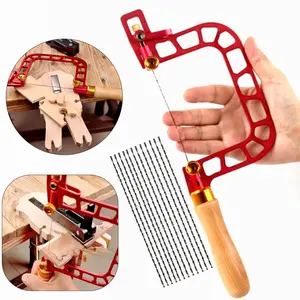 Coping Saw Woodworking Drawing Wire Saw Aluminum Frame Curve Saw w/ Diamond Wire for Ceramic Grass Wood Accurate Cutting Hand Tools