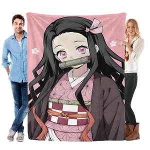 Anime Demon Slayer Flannel Blanket, Soft Warm Throwfor Sofa Bed Travel Camping Office Chair, LightweightCozy Gift for Home Usecozy christmas gift all-season lightweight