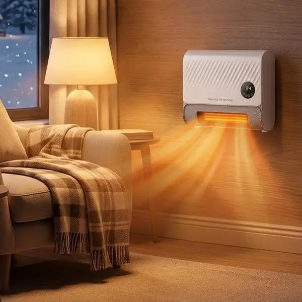 Sweetcrispy 1500W 120V Smart Wall Mounted Panel Heater - Black, White, Grey, No Overheat Risk, Fast Heating Electric Indoor Heater with Remote Temp Control, 3 Fan Speeds, Below 35dB Quiet Run, Cool Exterior for Bedroom, Office