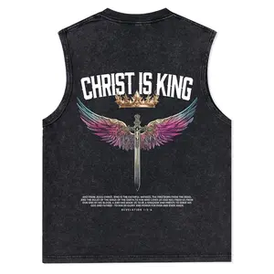 Christ Is King Christian Washed Tank Top unisex god