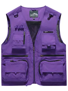 Multi-Pocket Work Vest Jacket, Ideal for Filming Directing Journalism Media Production Outdoor Fishing Casual Wear, Versatile and Stylish