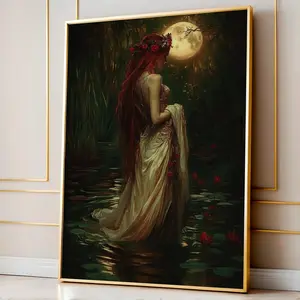 Lilith Witchcraft Poster – Dark Feminine Art Print, Esoteric Wall Art, Dark Academia Aesthetic Decor, 5 Size, 8x12 to 27x40 inch, Room Decor, Unframed