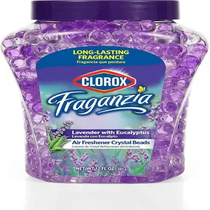 Clorox Fraganzia Air Care Air Freshener Crystal Beads in Lavender with Eucalpytus Scent Scent,12 Oz Lavender Eucalyptus Scented Air Freshener Gel Beads from Clorox Fraganzia for Car or Home(Pack of 1)