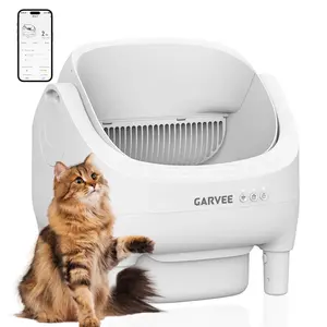 [FLASH SALE] Garvee Self-Cleaning Cat Litter Box with App Control, Automatic Litter Box with Odor-Free 10.5L Bin, Whisper-Quiet, 7-Layer Safety, Open-Top Design for Large & Multiple Cats, White