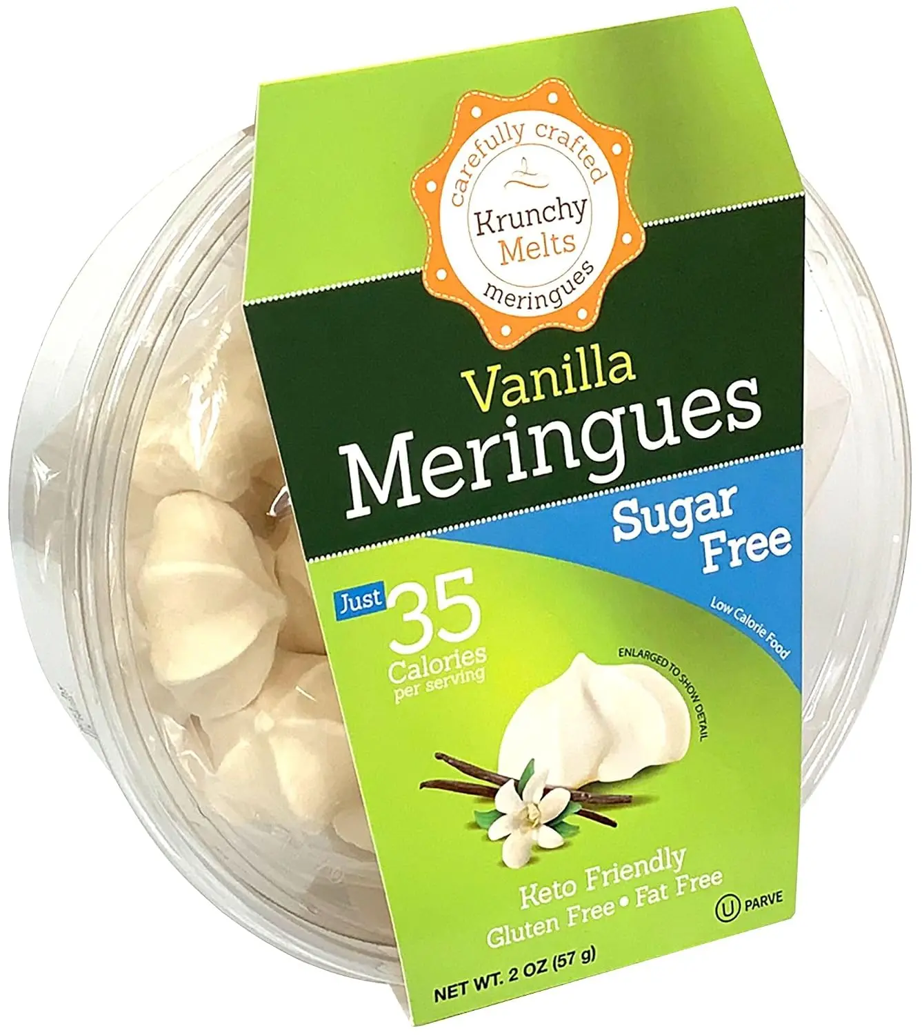 HOT 2026 !!! Krunchy Melts Original Meringue Cookies | Sugar Free Vanilla | 30 Calories Per Serving | Fat Free, Gluten Free, Dairy Free | Keto Friendly | 0 Net Carbs (2 Oz)