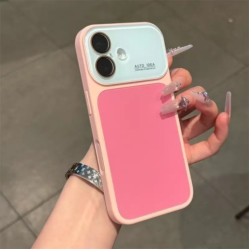 summervibe dopamine candy colored skin texture crystal phone case, contrasting color full lens protection, anti drop, wear-resistant phone case, suitable for iPhone 17 Pro Max 16 15 14 13 Cute Multi-Color Everyday Protective Case