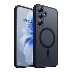 Fin Luxury Matte Translucent Magnetic Wireless Charge Phone Case for Samsung Galaxy S25 Ultra S24 S23 Ultra Plus S24FE Magsafe Cover
