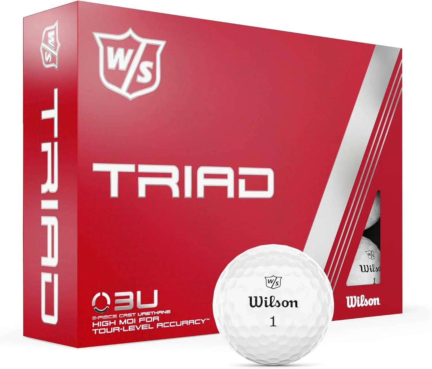 WILSON Staff Triad Golf Balls -White 12 Pack WILSON Staff Triad Golf Balls -White 12 Pack