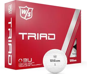 WILSON Staff Triad Golf Balls -White 12 Pack WILSON Staff Triad Golf Balls -White 12 Pack