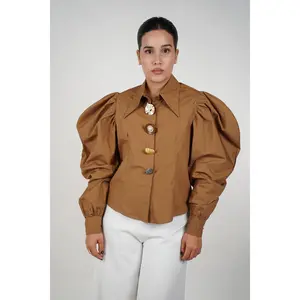 Viole Button Down – Statement Puff Sleeves with Artistic Buttons
